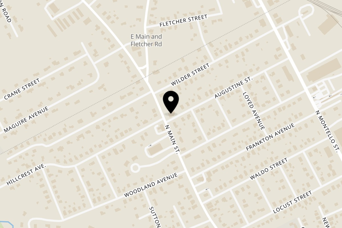 Map showing the location of North End Market & Deli on 1123 N Main St in Brockton